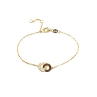 YELLOW GOLD INTERLOCK CIRCLE BRACELET