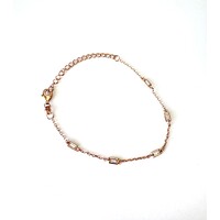 ROSE GOLD BRACELET WITH CLEAR RECTANGLE CZS