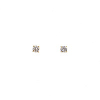 YELLOW GOLD 6mm CLAW SET CZ STUDS