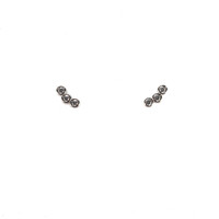 STERLING SILVER THREE BEZEL SET CZ STUDS SMALL