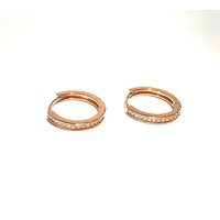 ROSE GOLD CZ HUGGIE EARRINGS