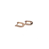 ROSE GOLD CZ RECTANGULAR HUGGIES