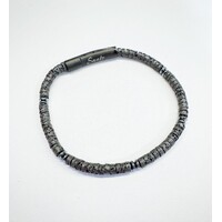 LAVA BEADED BRACELET WITH BLACK S/STEEL CLASP