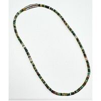 MOSS AGATE BEADED NECKLACE WITH S/STEEL CLASP