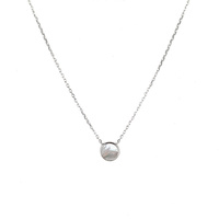 STERLING SILVER MOTHER OF PEARL DISC NECKLACE