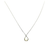 STERLING SILVER MOTHER OF PEARL TEARDROP NECKLACE