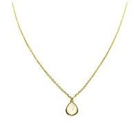 YELLOW GOLD MOTHER OF PEARL TEARDROP NECKLACE