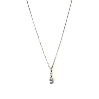 STERLING SILVER OVAL CZ DROP NECKLACE