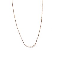 ROSE GOLD CURVED MULTI CZ BAR NECKLACE