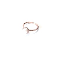 ROSE GOLD FRESH WATER PEARL RING WITH CZ HALO