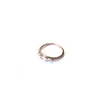 ROSE GOLD OVAL AND 2 HEARTS CZ RING